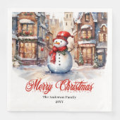 Charming Christmas scene napkins classic palette Servet (Voorkant)