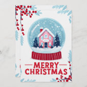 Charming Christmas Snow Globe Holiday Card Kaart (Voorkant / Achterkant)