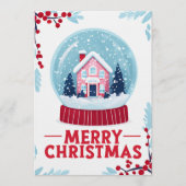 Charming Christmas Snow Globe Holiday Card Kaart (Voorkant)