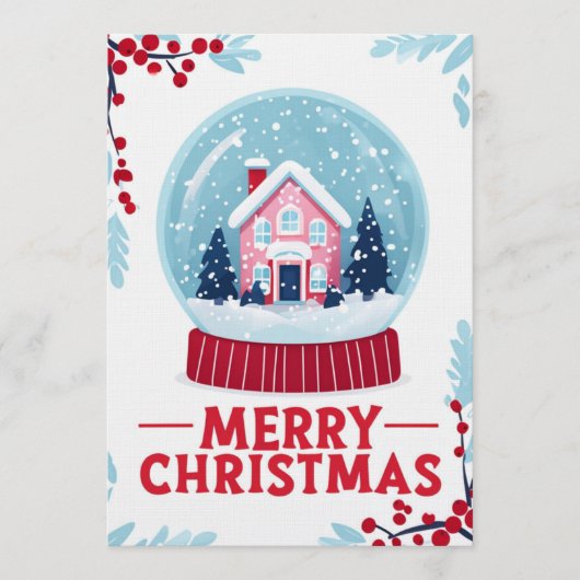 Charming Christmas Snow Globe Holiday Card Kaart (Voorkant)