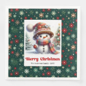 Charming Christmas snowman with snowflakes kids  Servet (Voorkant)