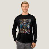 Charming Christmas Theme Glass Art  Tri-Blend Shirt (Voorkant)