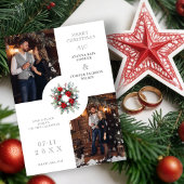 Charming Christmas Wedding Floral Wreath 2 Photos Save The Date