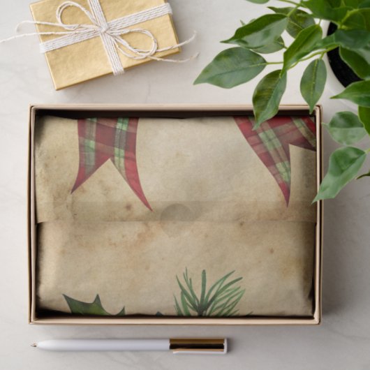 Charming Christmas wreath tissue paper rustic tone Tissuepapier (Geschenk)