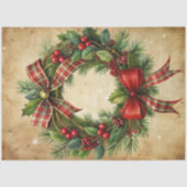 Charming Christmas wreath tissue paper rustic tone Tissuepapier (Voorkant)
