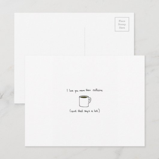 Charming coffee Valentines day card Feestdagenkaart (Voorkant / Achterkant)