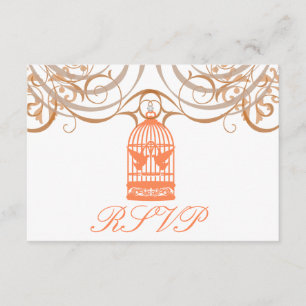 Charming Coral Birdcage Rsvp