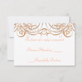 Charming Coral Birdcage Rsvp Kaartje (Achterkant)