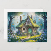 Charming Cottage with Crocus Blooms Briefkaart (Voorkant / Achterkant)