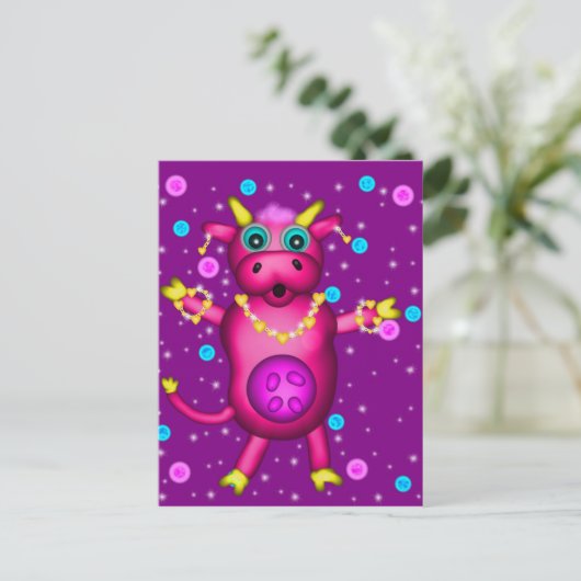 Charming Cow Briefkaart (Staand voorkant)