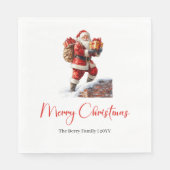 Charming Cute Santa Claus Stylish Watercolor Party Servet (Voorkant)