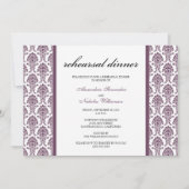 Charming Damask Rehearsal Dinner Invite (lavender) Kaart (Voorkant)