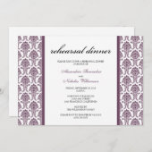 Charming Damask Rehearsal Dinner Invite (lavender) Kaart (Voorkant / Achterkant)