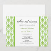 Charming Damask repesal Dinner Invitation (limoen) Kaart (Voorkant / Achterkant)