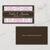 Charming Damask Wedding Web Visitekaartje (roze) (Voorkant / Achterkant)