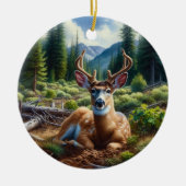 Charming Deer Animal Keepsake Keramisch Ornament (Voorkant)