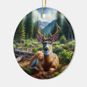 Charming Deer Animal Keepsake Keramisch Ornament (Links)