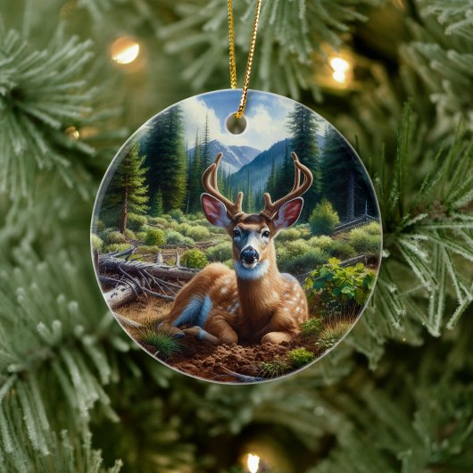 Charming Deer Animal Keepsake Keramisch Ornament