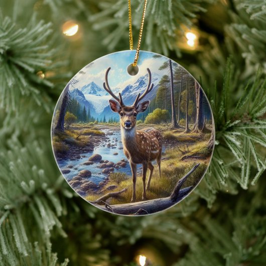 Charming Deer Animal Keepsake Keramisch Ornament