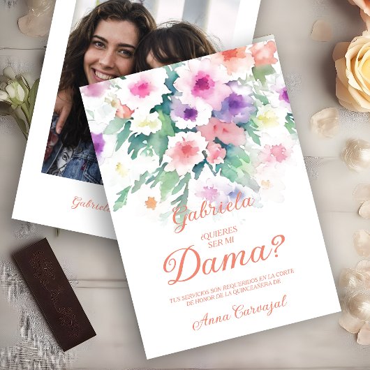 Charming Delicate Colorful Wildflowers Quinceañera Kaart