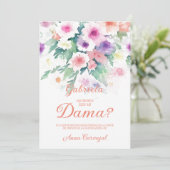 Charming Delicate Colorful Wildflowers Quinceañera Kaart (Staand voorkant)