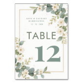 Charming Delicate Flowers & Eucalyptus Wedding Kaart (Voorkant)