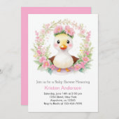 Charming Duck Parade Baby shower Kaart (Voorkant / Achterkant)