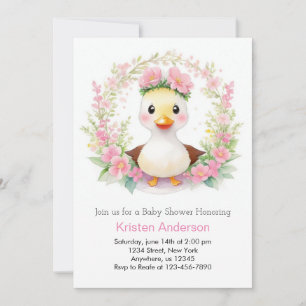 Charming Duck Parade Baby shower Kaart