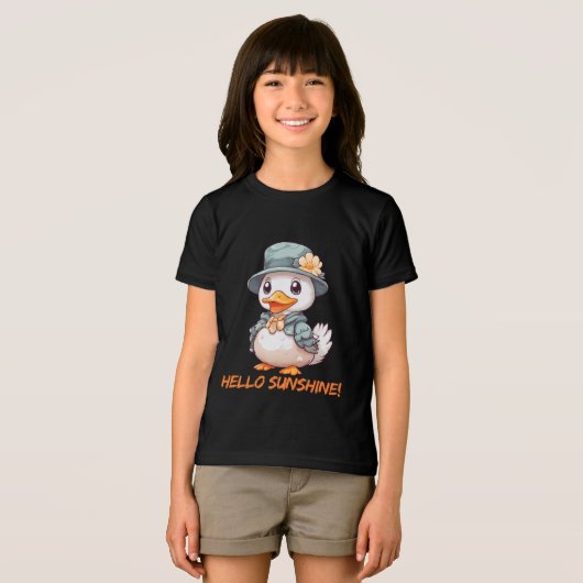 Charming Duck with Flower Hat Tri-Blend Shirt (Voorkant volledig)