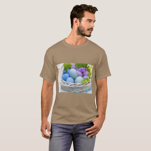 Charming Easter Eggs in Basket Joy T-shirt (Voorkant volledig)