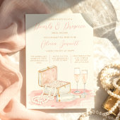 Charming Elegant Pearls & Prosecco Bridal Shower Kaart