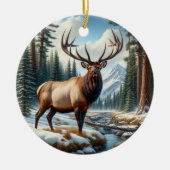 Charming Elk Animal Keepsake Keramisch Ornament (Voorkant)
