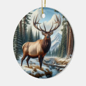 Charming Elk Animal Keepsake Keramisch Ornament (Links)