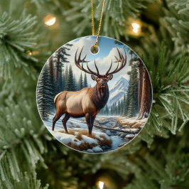 Charming Elk Animal Keepsake Keramisch Ornament