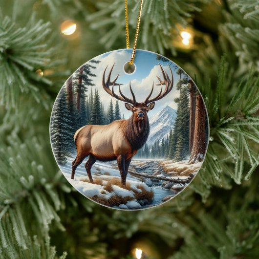 Charming Elk Animal Keepsake Keramisch Ornament