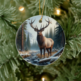 Charming Elk Animal Keepsake Keramisch Ornament