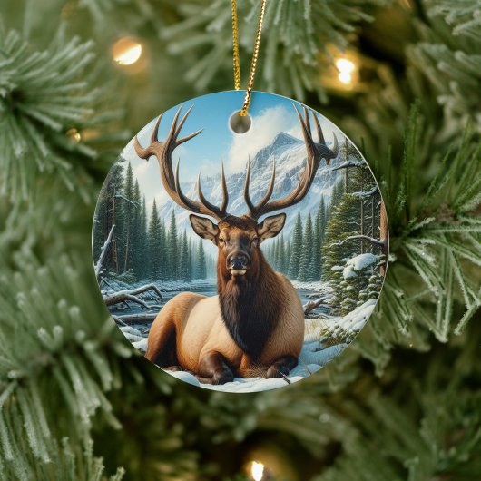 Charming Elk Animal Keepsake Keramisch Ornament