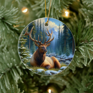 Charming Elk Animal Keepsake Keramisch Ornament