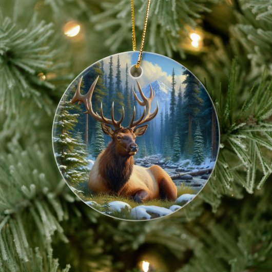 Charming Elk Animal Keepsake Keramisch Ornament