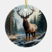 Charming Elk Animal Keepsake Keramisch Ornament (Voorkant)