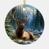 Charming Elk Animal Keepsake Keramisch Ornament (Voorkant)