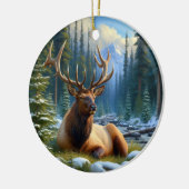 Charming Elk Animal Keepsake Keramisch Ornament (Links)