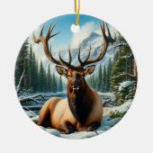 Charming Elk Animal Keepsake Keramisch Ornament (Voorkant)