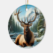 Charming Elk Animal Keepsake Keramisch Ornament (Links)
