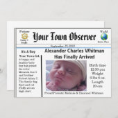 Charming en unieke aankondiging van de geboorte va (Voorkant / Achterkant)