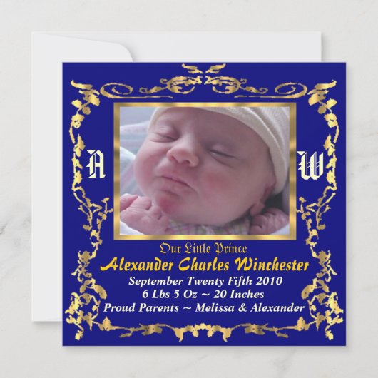 Charming en unieke aankondiging van de geboorte va (Voorkant)