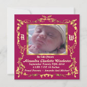 Charming en unieke aankondiging van de geboorte va (Voorkant)