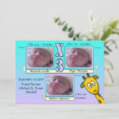 Charming en unieke aankondiging van de geboorte va (Staand voorkant)