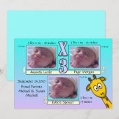 Charming en unieke aankondiging van de geboorte va (Voorkant / Achterkant)