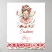 Charming Fairy Girl Blush Floral Birthday Custom   Poster (Voorkant)